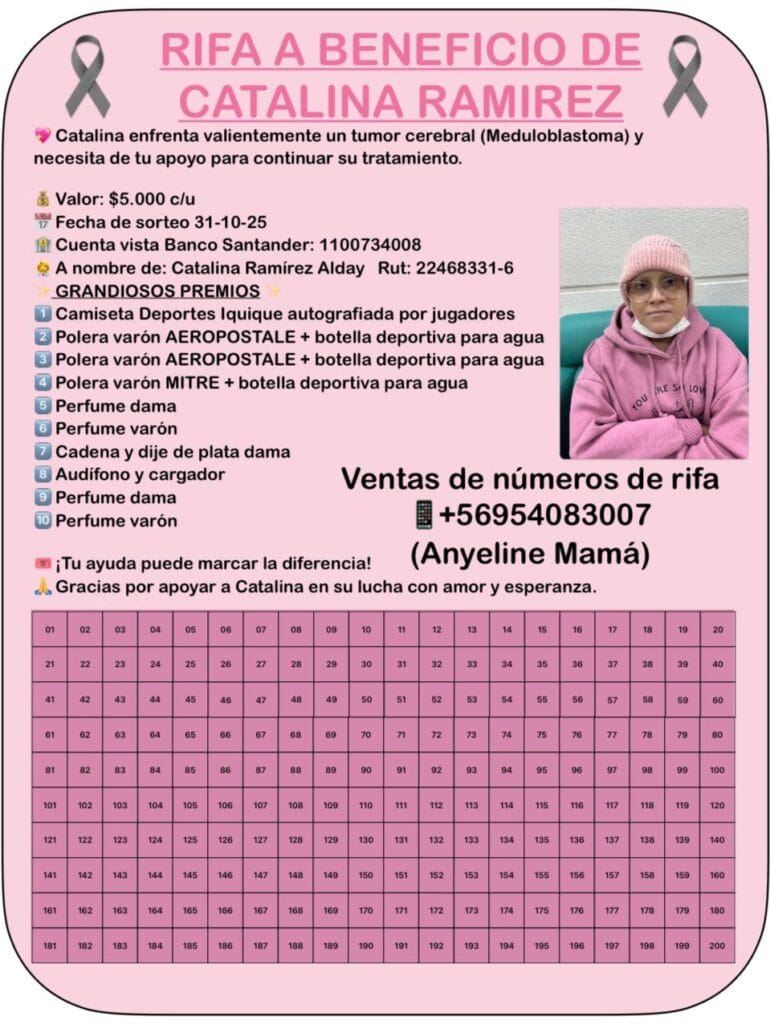 Iquique y Alto Hospicio unidos por Catalina Ramírez: campaña solidaria busca reunir fondos para su tratamiento vital 2 WhatsApp Image 2025 10 18 at 12.56.30